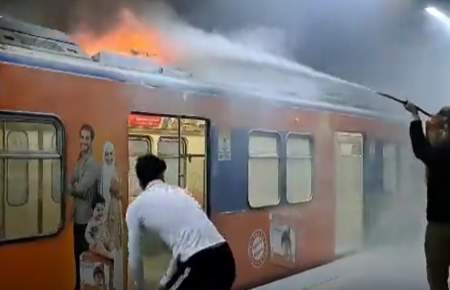 فیلم آتش سوزی در مترو تهران و عملکرد ناشیانه مسئولین مترو
